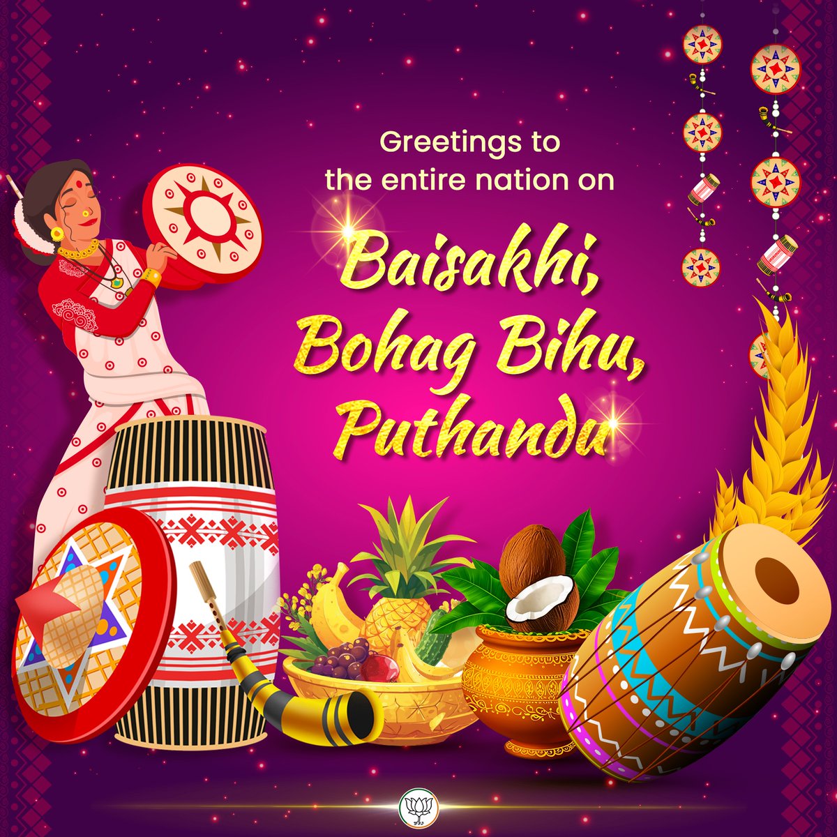 NehalShahBJP's tweet photo. Wishing everyone a very happy and auspicious Baisakhi, Bohag Bihu &amp; Puthandu! 

May these vibrant festivals bring joy, prosperity, good health &amp; new beginnings into your lives.

#Baisakhi #BohagBihu #Puthandu #FestiveVibes https://t.co/4KofQZj57T