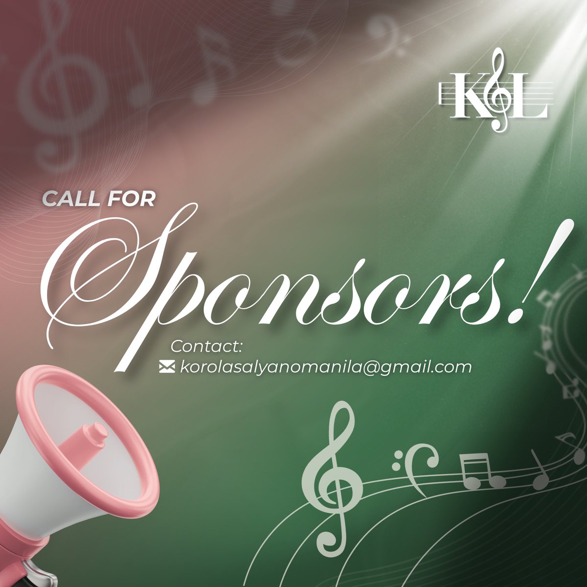 DLSUSHS_Koro's tweet photo. 🎶 Calling all chorale lovers! 
Looking for a chance to support student artists and keep local music alive? Now’s your chance. 🩷

If you or your organization are interested in partnering with us, we’d love to get in touch! 💚
📩 korolasalyanomanila@gmail.com https://t.co/v6I3b7SOXg