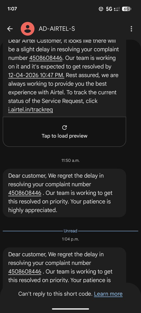 dineshadhithya's tweet image. SR 4508608446 is "taking longer than expected" while you hold my account hostage. I’m done with your scripts.
Outage since Mar 17
Mis-sold 100Mbps in 4G area
4 days of missed callbacks
Close ID 10101030007535 with NIL balance NOW. @jagograhakjago #AirtelScam #Fraud #ConsumerRight