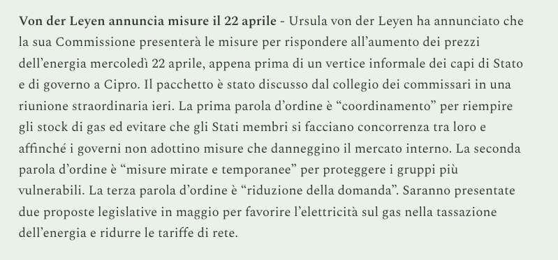 durezzadelviver's tweet photo. Il 22 scade l'ultimatum per la tregua Iran-USA. Nello stesso giorno, von der Leyen presenterà le "misure" europee per contenere l'energia. Misure che nasceranno già vecchie, perché se la guerra finisce non ce ne sarà bisogno e se la guerra prosegue ci vorrà ben altro.
L'Ue, con la sua dirigenza di sonnambuli irresponsabili, si conferma un disastro senza speranza.