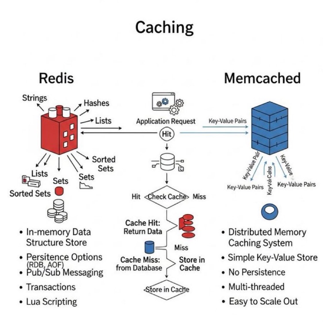 Caching (Redis, Memcached)

What is Caching?

Caching is the process of storing frequently accessed data in a temporary storage (cache) so future requests can be served faster. Instead of querying the database every time, the system retrieves data from the cache, reducing