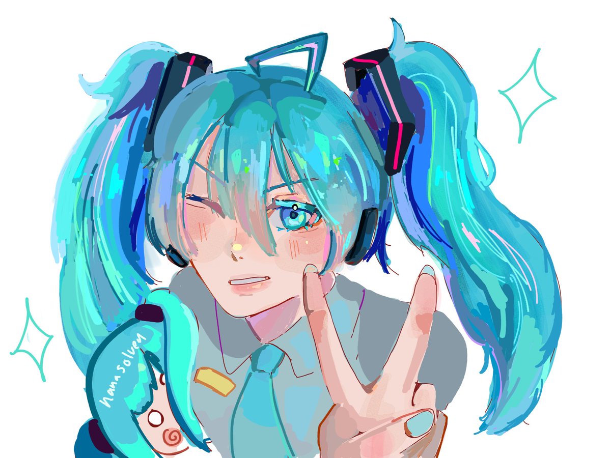 HanaSolved's tweet photo. Hatsune miku redraw 🎶
#初音ミク   #VOCALOID https://t.co/V2oIQ5K4gJ