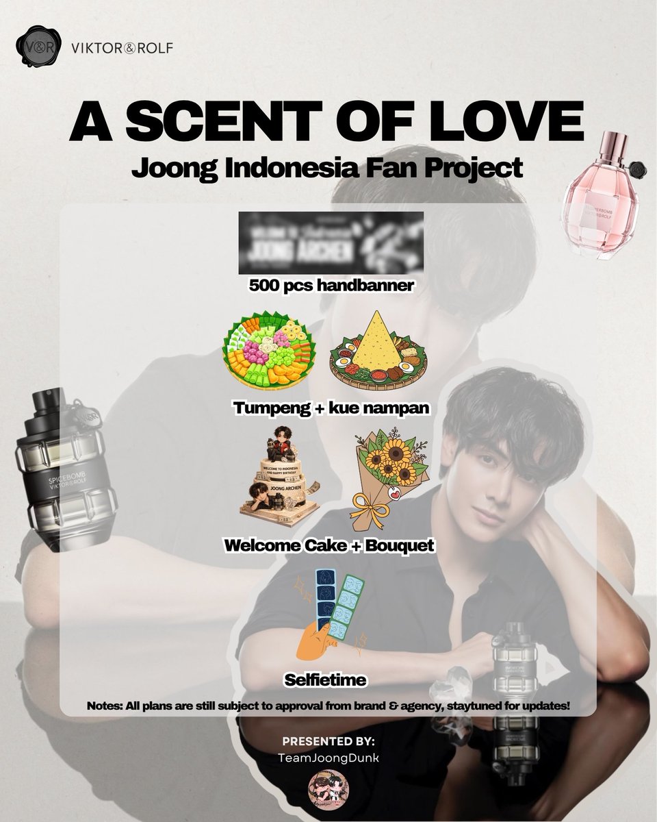 teamjoongdunk's tweet image. In celebration of Joong Archen’s arrival in Indonesia on April 29, Team JoongDunk is opening donations for the project “A Scent of Love” 💖
as a form of love and support from Indonesian fans ✨
🎯 Donation goal: Rp 7,000,000
Let’s make this project happen together 🤍
Please scan