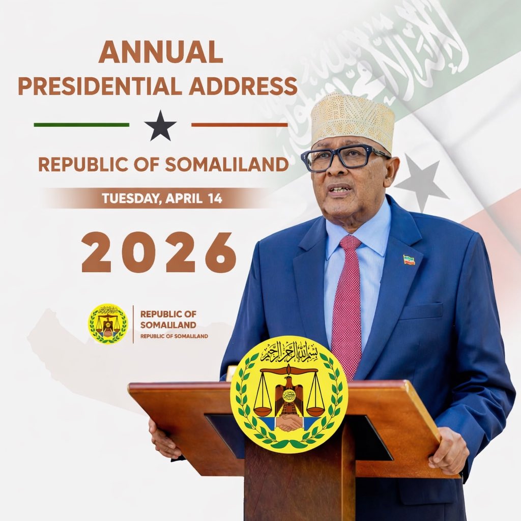 sir_yaquup81969's tweet image. ❇️Annual Presidential Address President Republic of somaliland Mr @Abdirahmanirro 

#Republic of somaliland 🚀
#God bless somaliland  🚀