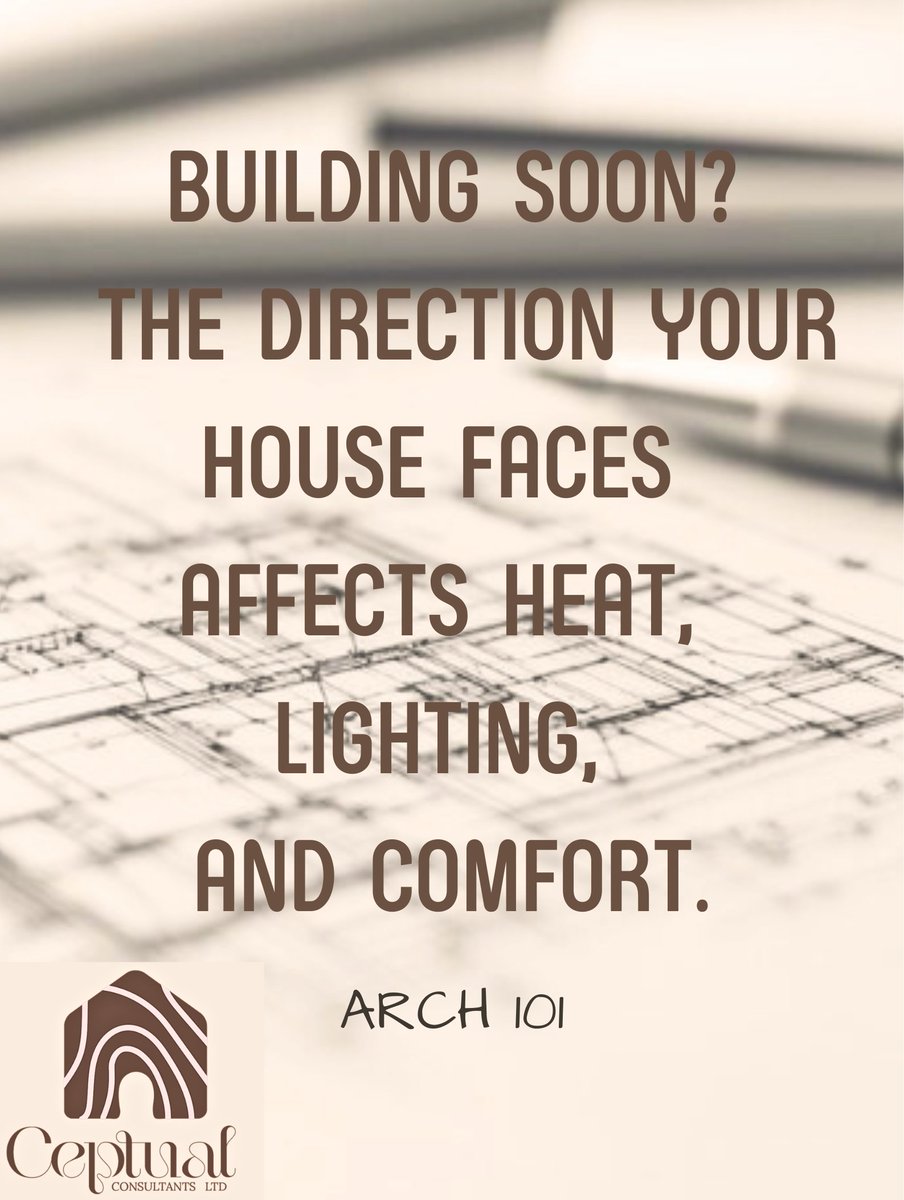 Ceptualcons_ltd's tweet photo. Poor orientation can lead to overheating and higher energy costs. Smart design maximizes natural light while minimizing heat gain. At Ceptual Consultants Ltd, we design with climate in mind.
DM /call us today.
#ceptualconsultantsltd #ArchitectureKenya #BuildSmart #DesignTips https://t.co/N6oO1KkBgj