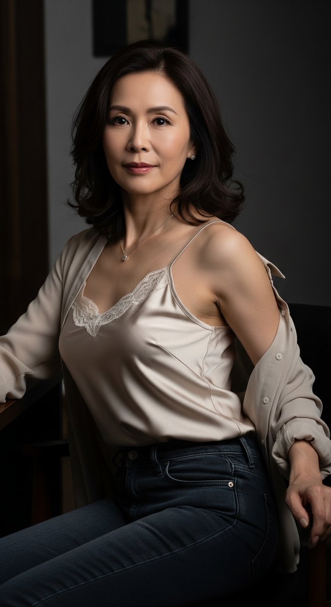 ai_fitness1's tweet image. 華やかさの裏にある深み Passion hidden within delicacy #AI熟女