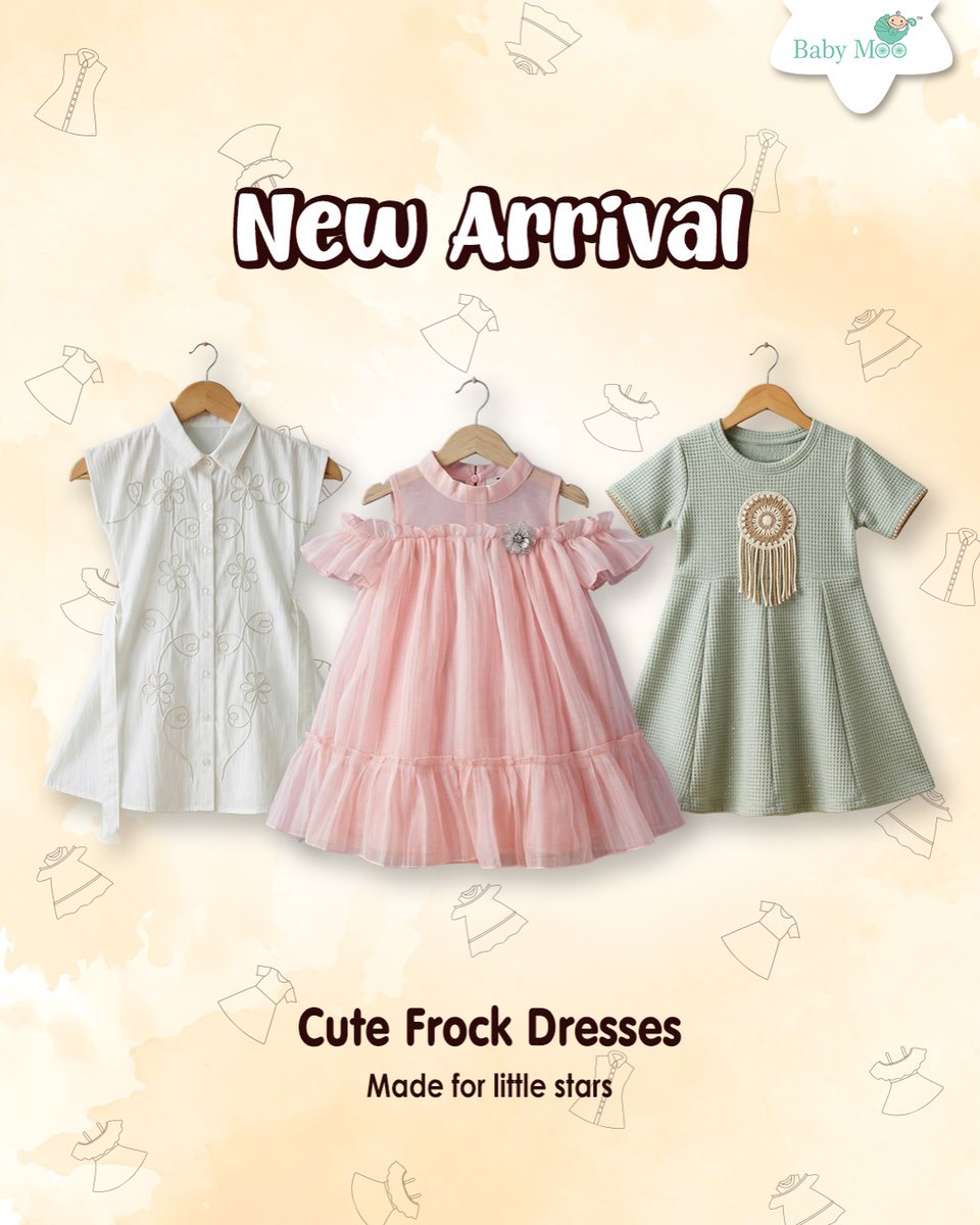 BabyMooin's tweet image. Little dresses for the cutest little moments 👗

Our new frock designs are made for comfort, style, and tiny twirls. Perfect for outings, celebrations, and everyday smiles.

Which design is your favourite? 💕

#BabyMoo #FrockDress #BabyFashion #NewArrival #YourStarIsBorn