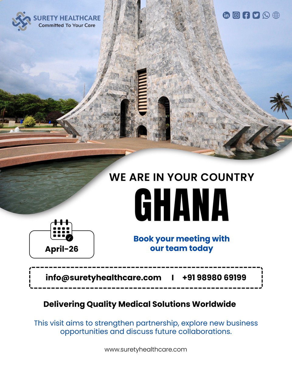 Surety_Healthc's tweet photo. 𝐒𝐮𝐫𝐞𝐭𝐲 𝐇𝐞𝐚𝐥𝐭𝐡𝐜𝐚𝐫𝐞 𝐢𝐬 𝐧𝐨𝐰 𝐢𝐧 𝐲𝐨𝐮𝐫 𝐜𝐨𝐮𝐧𝐭𝐫𝐲!
📍Ghana,Moscow📅 April 26
𝐈𝐟 𝐲𝐨𝐮'𝐫𝐞 𝐢𝐧 𝐆𝐡𝐚𝐧𝐚/𝐌𝐨𝐬𝐜𝐨𝐰, 𝐥𝐞𝐭’𝐬 𝐜𝐨𝐧𝐧𝐞𝐜𝐭 &amp; 𝐞𝐱𝐩𝐥𝐨𝐫𝐞 𝐡𝐨𝐰 𝐰𝐞 𝐜𝐚𝐧 𝐰𝐨𝐫𝐤 𝐭𝐨𝐠𝐞𝐭𝐡𝐞𝐫

#healthcarenotwarfare #Medicalintuitive https://t.co/5kpEkSupl3