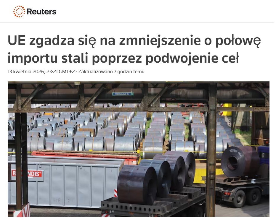 10h temu lobbyści Thyssena ( jeden z kluczowych klientów JSW⚒️) w nocy dopięli swego. Akcje Thyssena🟢
-🇪🇺chce ograniczyć bezcłowy import stali o 47%
-🏭opłacalność hut stali w Europie wychodzi na +
- pojawi się zakaz dla rosyjskiej stali 🇷🇺

Wykorzystanie hut w Europie ma