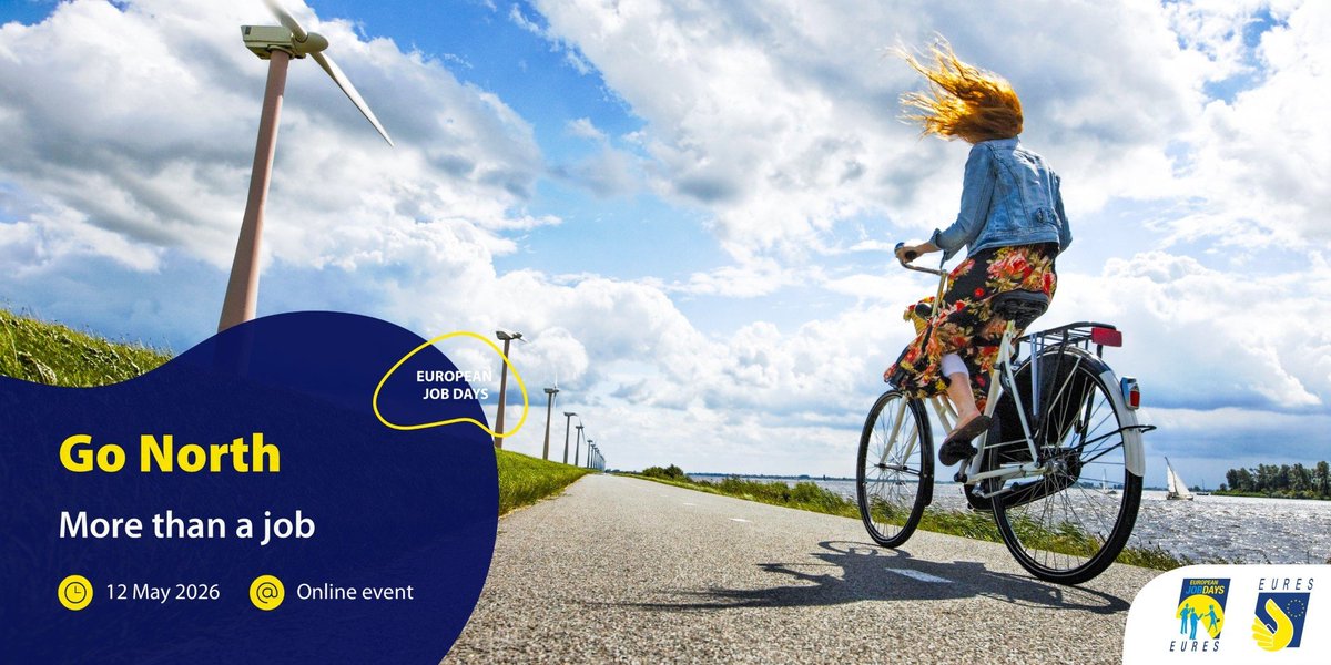 ¿Te has apuntado ya a Go North? 🌍

La feria de empleo virtual con oportunidades en el Norte de Europa está a la vuelta de la esquina.
🗓️12 de mayo.

👉 Regístrate en: europeanjobdays.eu/en/event/go-no…

#GoNorth #OnlineJobFair #EURESjobs #EuropeanJobDays