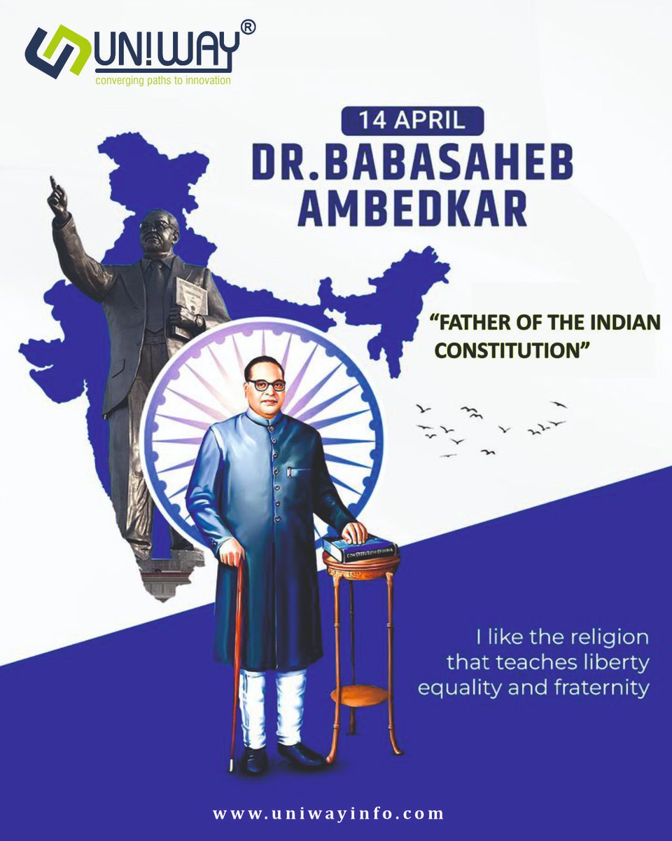 UniwayI's tweet photo. "Celebrating the legacy of Dr. B. R. Ambedkar — a symbol of knowledge, equality, and justice. 🙏"

#AmbedkarJayanti #Respect #Leadership #Inspiration #uniwayinfoocm https://t.co/q7Kf7b8sbe