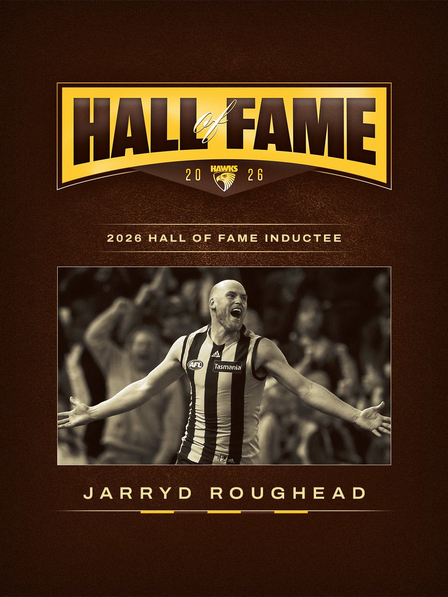 HawthornFC's tweet photo. Introducing our fourth and final Hall of Fame Inductee for 2026.. Jarryd Roughead ⭐️
Tickets: https://t.co/nKp9E6VXJc https://t.co/c4VhtXgIqC