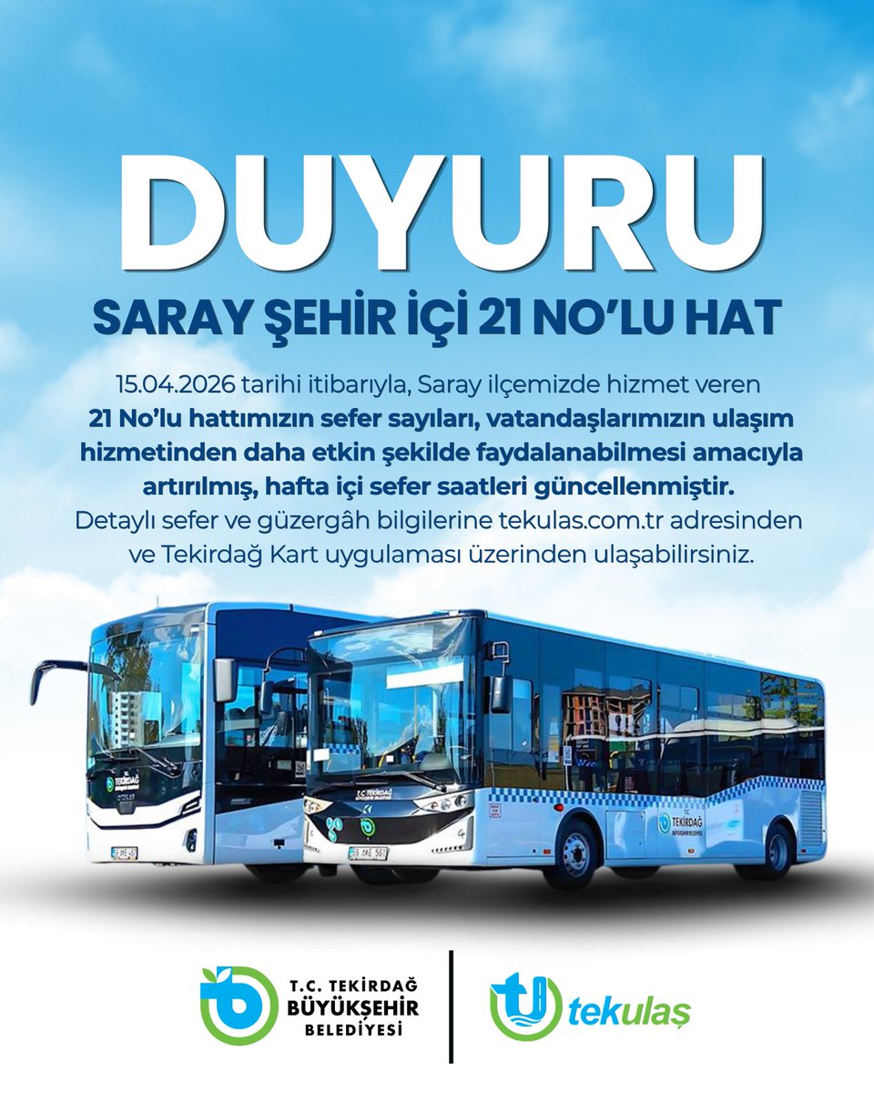 Tekirdağ Otopark Ulaşım A.Ş. tweet media