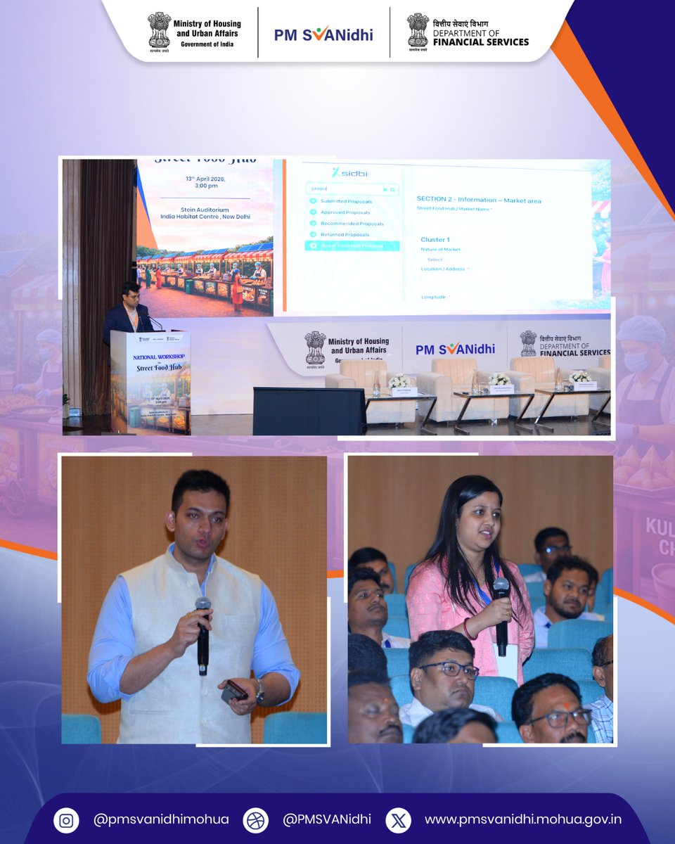pmsvanidhi's tweet photo. City & state officials across India came together to reimagine Street Food Hubs through better urban planning & design focusing on locally rooted spaces, hygiene, and stronger street food ecosystems.
#PMSVANidhi #Nationalworkshop #fssai https://t.co/WaKFImxN8w