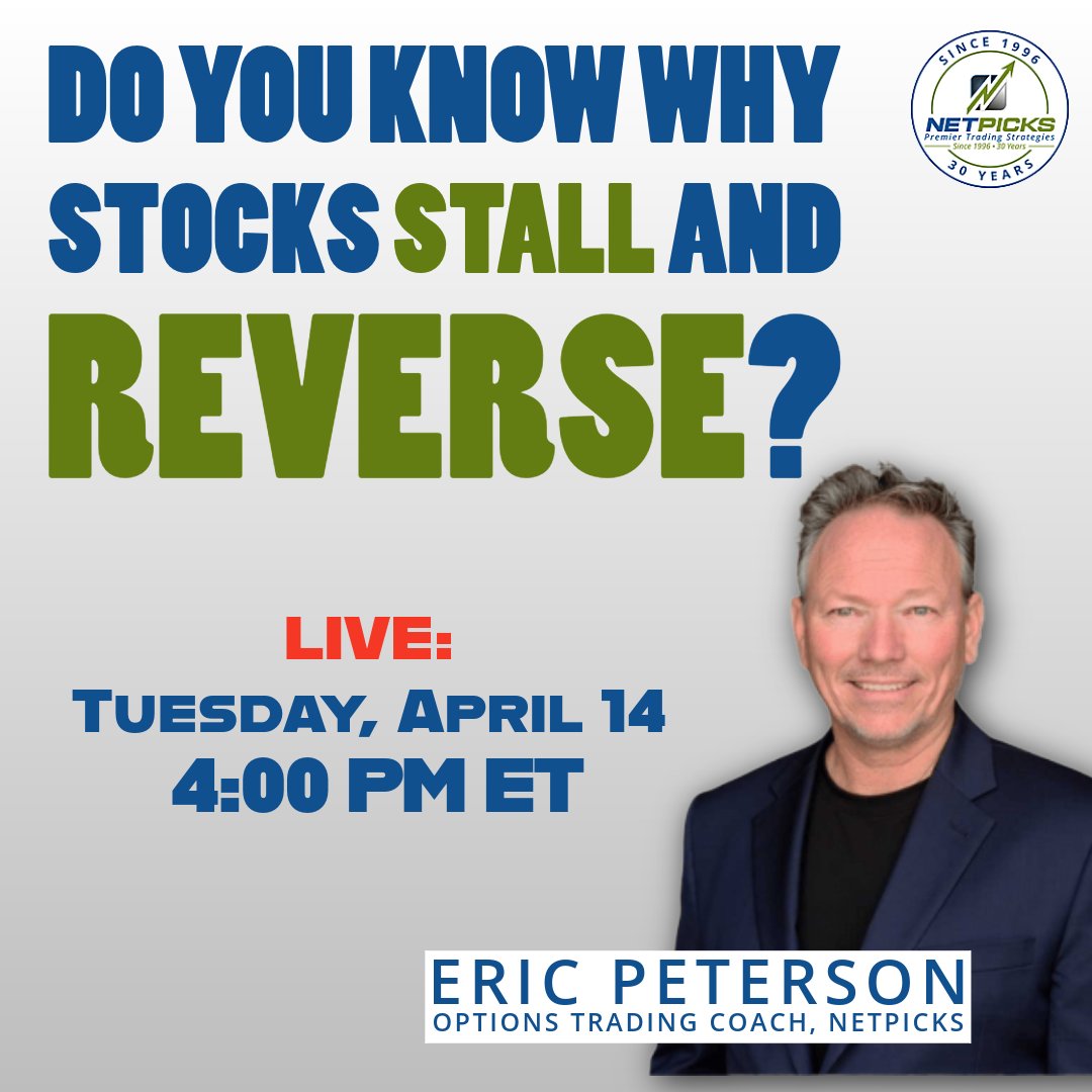 netpicks's tweet photo. WHY Stocks Stall, Reverse, and Accelerate... When you see this, you'll have to act! LIVE: April 14 -4:00 PM ET 

Reserve your seat now: https://t.co/Rcx5nQcczg https://t.co/KNhKxDlaoE