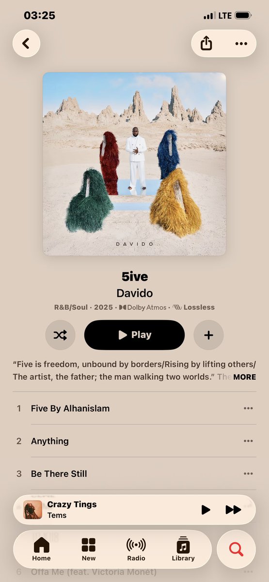 harrshaa7's tweet photo. Davido’s last album was registered under R&B, does that make him an R&B artist?
She can’t be recognized with one genre because she does like three, you can only claim she’s not an Afrobeats artist if she doesn’t do Afrobeats at all.
Wiz also do a lot of R&B in his albums but he still remain an Afrobeats artist.