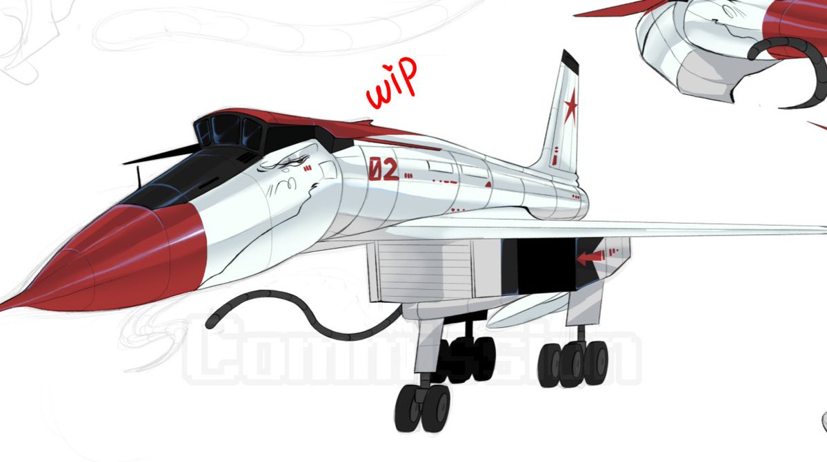 Tv1rish's tweet image. Reference comm WIP 
I don't have time for anything because of work....😭
#plane #livingmachines