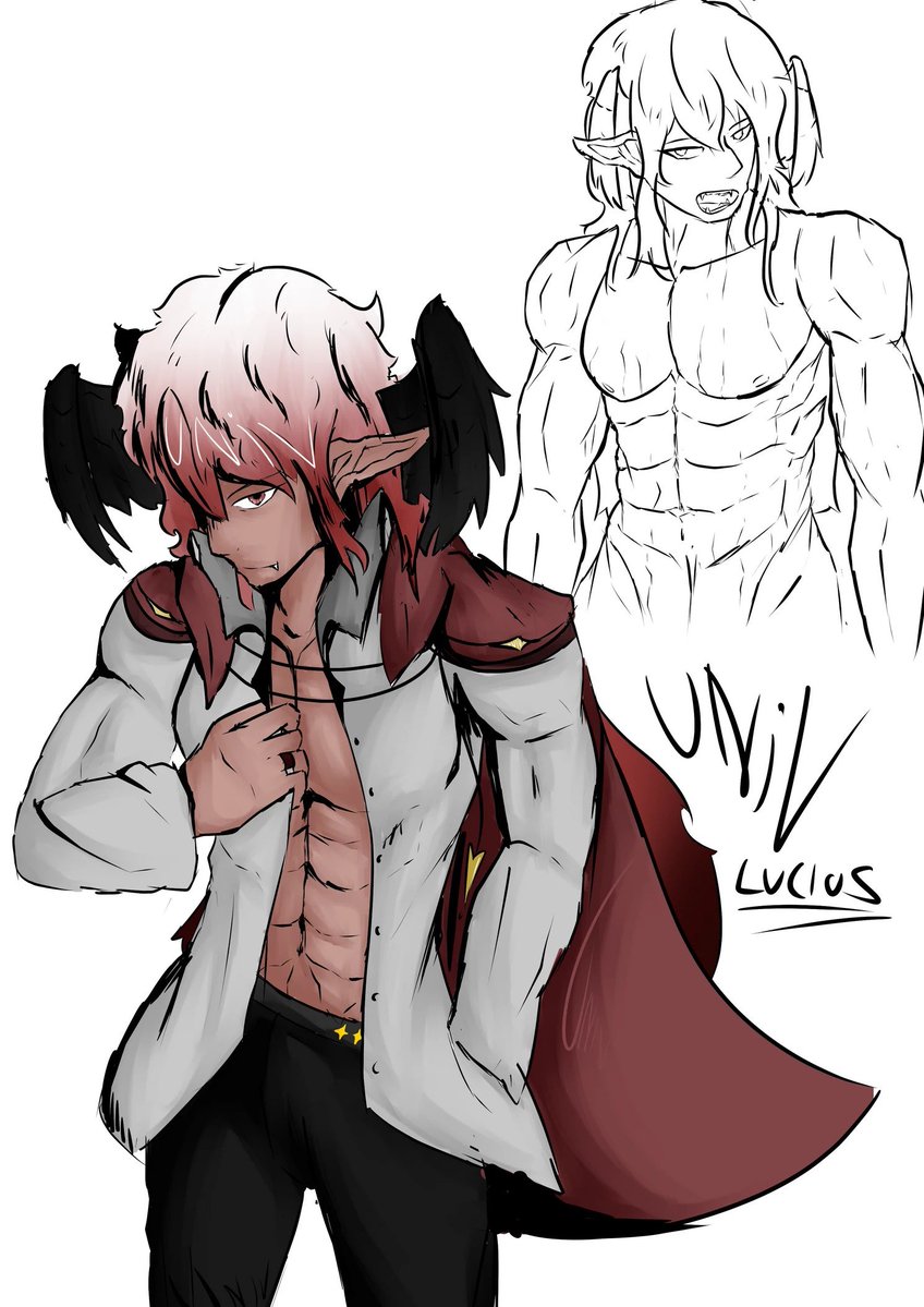 UNiV221179's tweet image. Finally drew my new sona oc

The original idea was @Lovelymilkway and now I'm an angelic vampire :P
And yes this is my character as a whole,I'm this guy..Lucios Univ (weird name I know)

Enjoy his weird looking body idk

#abs #masculine #vampire #fyp #art #artist #oc