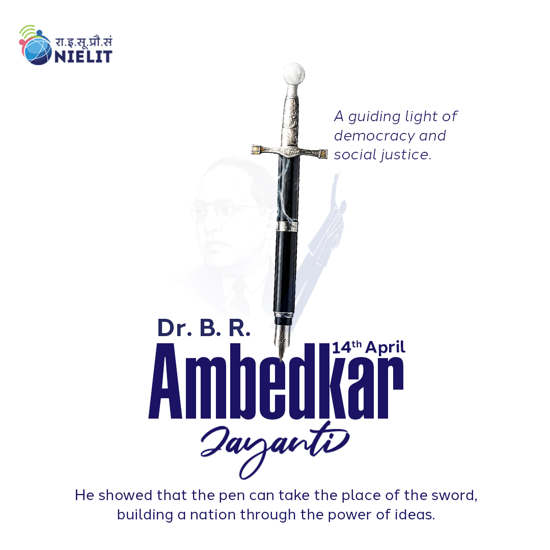 NIELITIndia's tweet image. Remembering Dr. B. R. Ambedkar on his Jayanti
A humble tribute to the architect of the Indian Constitution. He showed that the pen can take the place of the sword, building a nation through the power of ideas.
#AmbedkarJayanti #bharatratna #SocialJustice #Equality #Inspiration