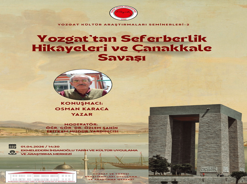 ekitkam68's tweet photo. Merkezimizin düzenlediği Yozgat Kültür Araştırmaları Seminerleri-2: Yozgat'tan Seferberlik Hikayeleri ve Çanakkale Savaşı programına teşriflerinizi bekleriz. https://t.co/Igki0d47W2