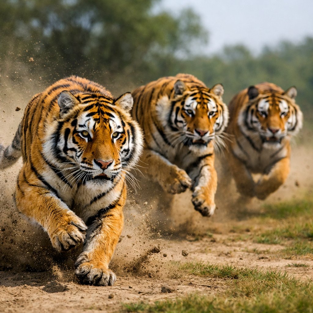 Oban2007's tweet image. Witness the power and grace of tigers in full sprint. Nature’s raw energy on display—strength, speed, and pure wild beauty. 🐅🔥

Retweet if you’re inspired by wildlife in action!

#Tigers #WildlifeWednesday #NatureInspires