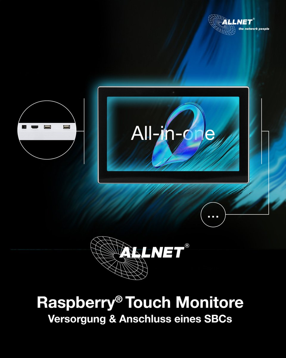 ALLNETGmbH's tweet image. Smarter Monitor für alle #Raspberry Enthusiasten und Bastler: 
Mit diesem Monitor versorgst Du Deine Testgeräte, Singleboard Computer, Media Player und Mini PCs mit Strom, Netzwerk, Touch, Sound und Kamera:
 ➡️ bit.ly/47YYFCu

 #ALLNETbrand #DigitalSignage