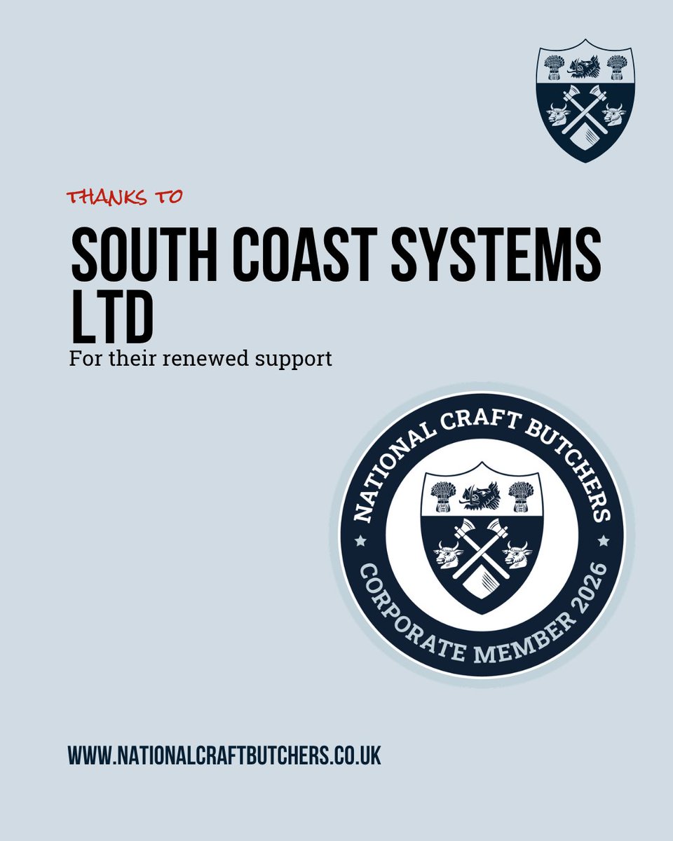 ncraftbutchers's tweet image. Thanks to @SouthCoastSys for renewing their support for the year ahead. We’re pleased to have you with us. 

👉Check out our suppliers listing for more information: nationalcraftbutchers.co.uk/suppliers/ 

#NationalCraftButchers #NCB #butchers #LocalButcher #IndustrySupporter #Supplier