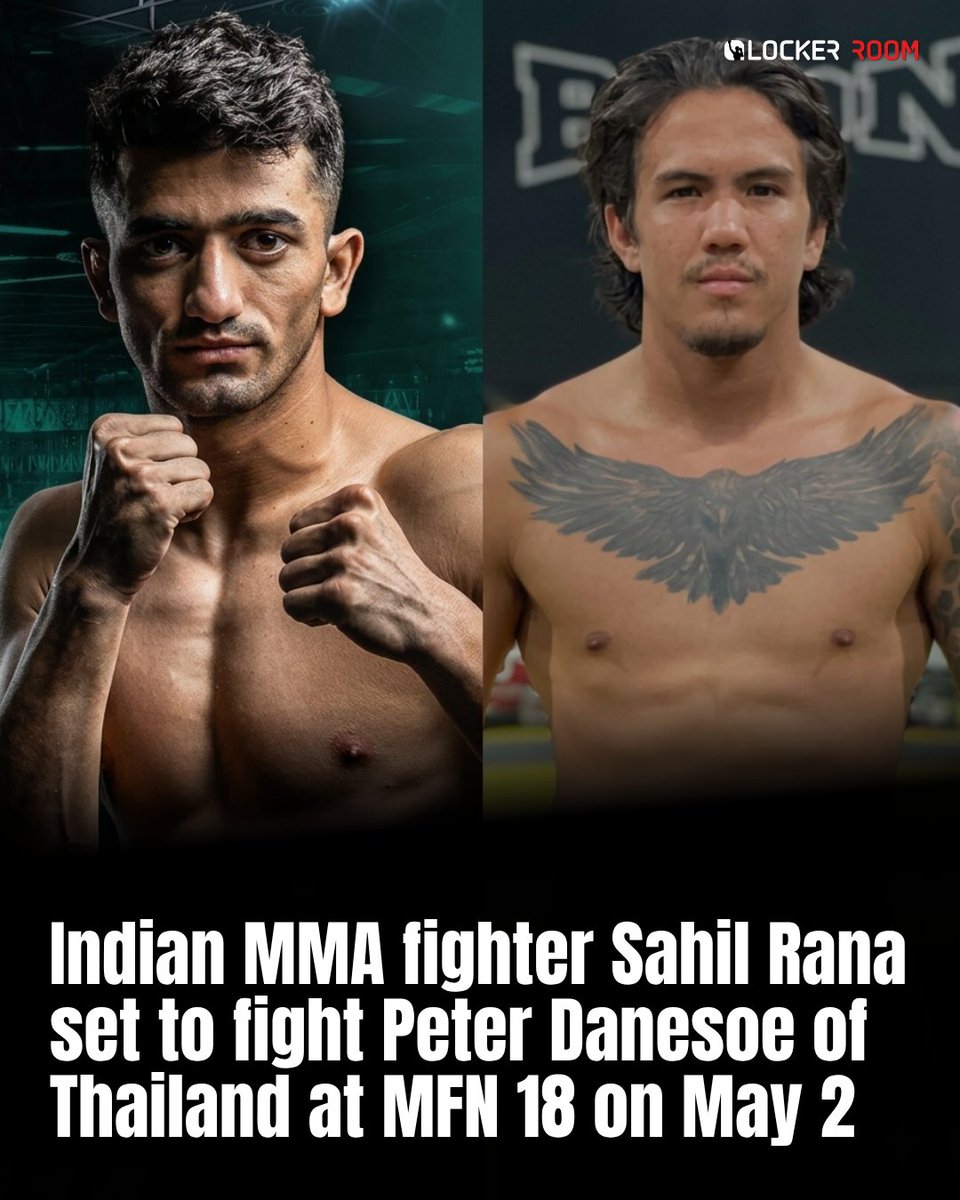lockerroom_in's tweet photo. REPRESENTING 🇮🇳 Indian MMA fighter Sahil Rana riding on four fight winning streak, is all set to take on Peter Danesoe of Thailand at MFN 18 on May 2.
#IndianMMA #MFN18 #MatrixFightNight https://t.co/maHYtBKClC