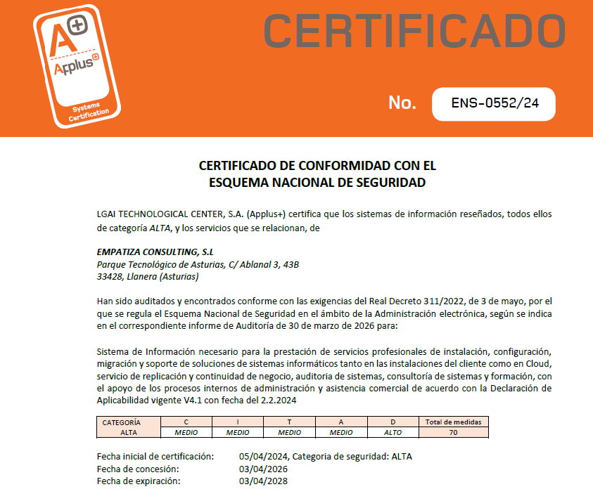 empatizate's tweet photo. ¡Mantenemos el listón en lo más alto! 🚀

Renovamos nuestra #CertificaciónENS con #CategoríaALTA.
Trabajamos día a día para ofrecer servicios seguros y fiables.

Cuidar tus datos no es un esfuerzo puntual, es nuestra forma de trabajar. 🛡️

#ENS #Ciberseguridad #SeguridadDigital https://t.co/nKtEsQLunm