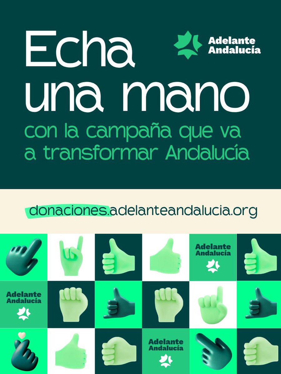 Echa una mano a la campaña con tu donación.
➡️Aquí decides tú, no los bancos.

🔗: donaciones.adelanteandalucia.org/donaciones/