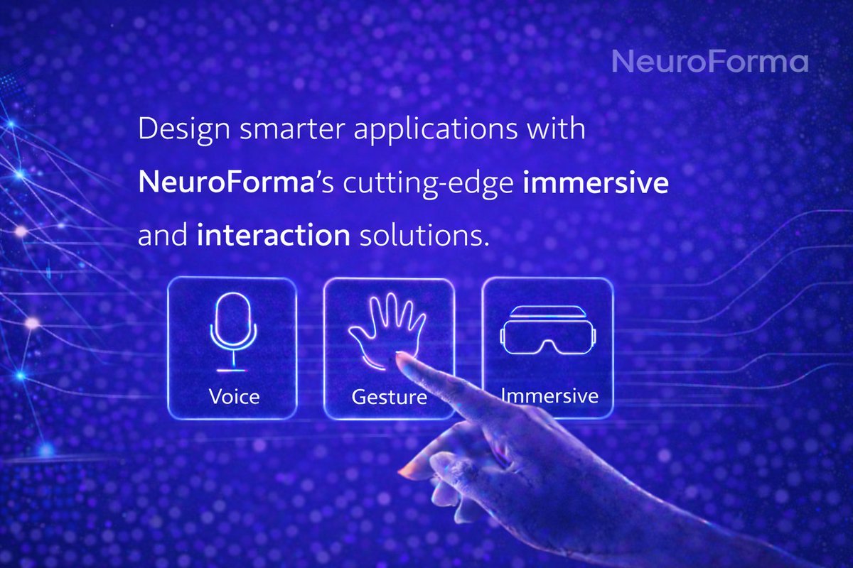 Neurroforma's tweet image. Design smarter applications with NeuroForma’s immersive and interactive solutions, combining voice, gesture, and cutting-edge tech for seamless, intuitive digital experiences.

Explore more at neuro-forma.online

#ARVR #arvreducation #HumanTech #VoiceAI #GestureControl