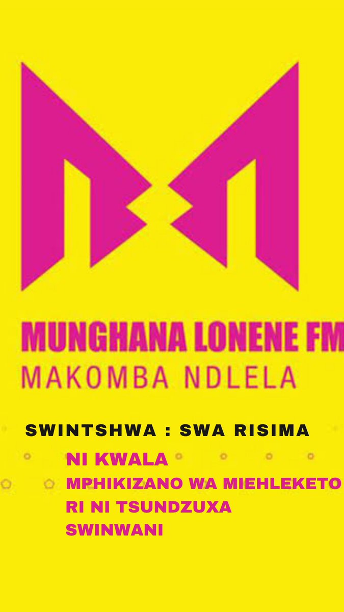 SwaRisimaMLFM's tweet image. @Djsoulcrusher na @NwaNyango va lulamele ku mi tisela #SwaRisima ntsena @Munghana. Hlangana na vona 

📱 @SABCPlus 
☎️ 0860 002 5432
📲 065 744 3911
 📻 89.4 and 103.2 MHz