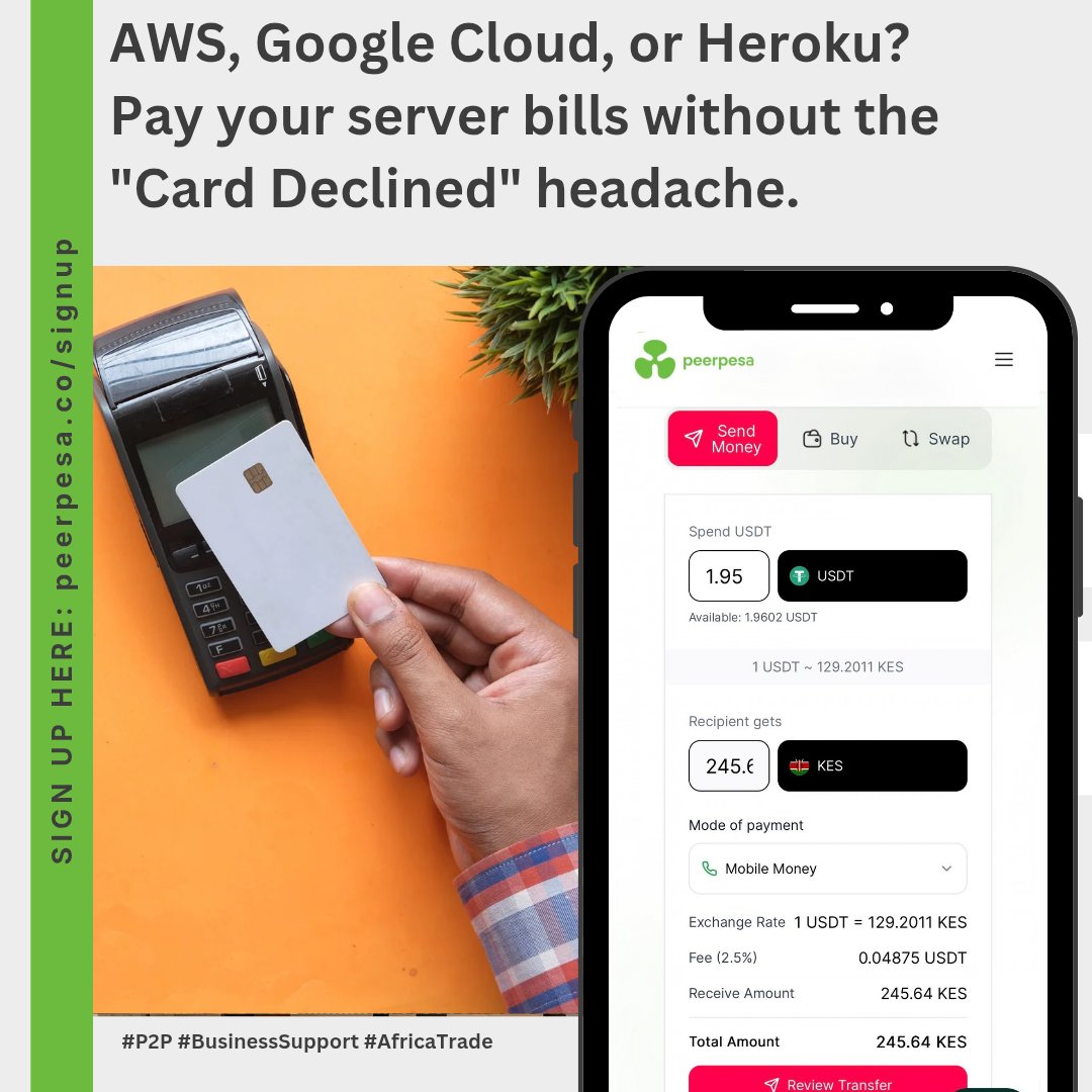 peer_pesa's tweet image. "Cloud Infrastructure" Fix

AWS, Google Cloud, or Heroku? Pay your server bills without the "Card Declined" headache.

🚀 Nothing kills a startup’s momentum like a "Payment Failed" email from your hosting provider. 

#SaaS #TechStartup #DeveloperTools #AfricaTech #Cloud