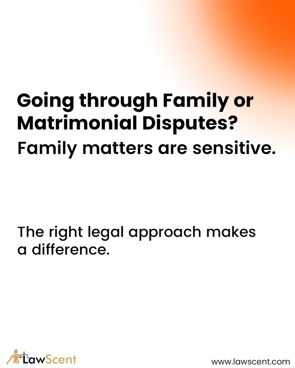 lawscent's tweet photo. Family matters are never just legal — they are emotional too. 🤝

Whether it’s matrimonial disagreements, separation, custody, or family conflicts, the right legal guidance can help you move forward with clarity and dignity.

#FamilyDisputes #MatrimonialLaw #LawScent #LegalHelp https://t.co/0Fs7y0oYhq