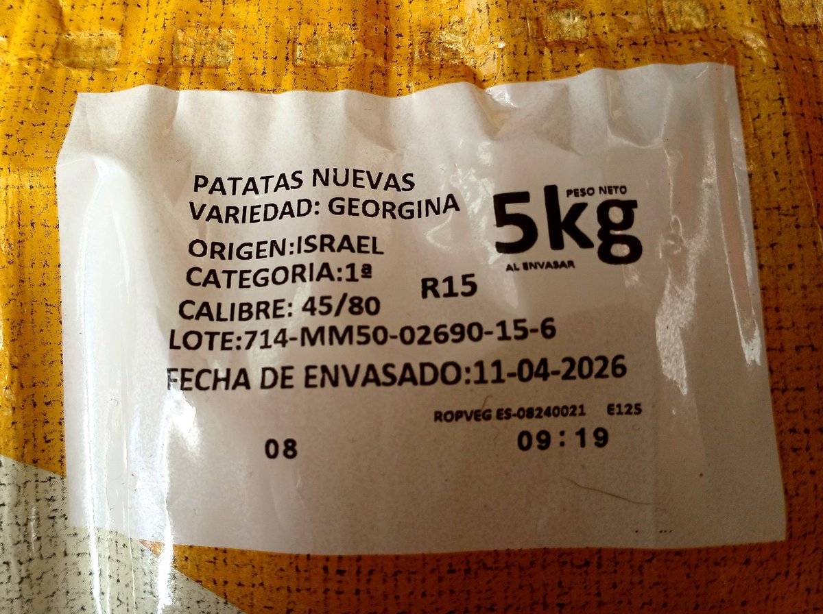 ESTO ES MERCADONA. 
PATATAS DE ISRAEL..
SINVERGÜENZAS.