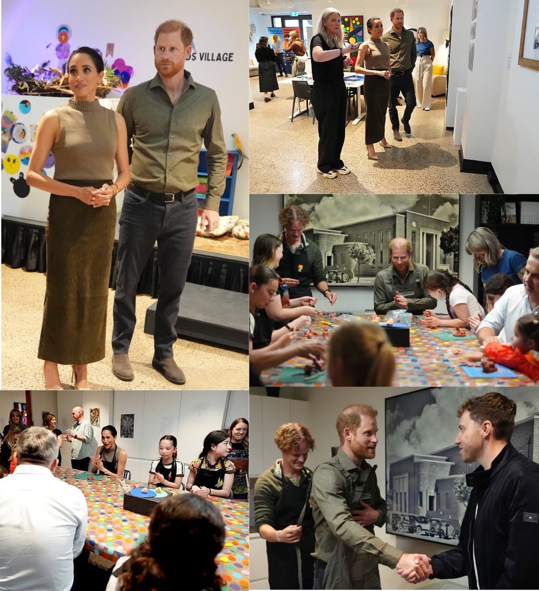 ChrisBaronSmit1's tweet photo. Prince Harry and Meghan at the Australian National Veterans Arts Museum. They were shown artwork by army reservist Keith Ross and Tanya Johnston, founder of Anvam.
They also took part in a model making activity with veterans and their families.
#HarryandMeghaninAustralia https://t.co/z6zfcQL1Ak