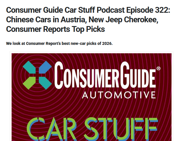 Car_Guy_Tom's tweet image. blog.consumerguide.com/consumer-guide…
New episode is live now! Thanks to Alex Knizek of @ConsumerReports for joining us this week! #CarShopping #Autos #News #Jeep #TrailMix @jillciminillo #Podcast #CarStuffPodcast