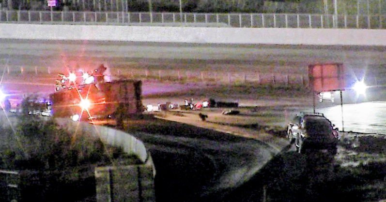 SLCScanner's tweet photo. #WVC #Rollover 6000 W U-201 EB/Mountain View Corridor Exit. #UHP #EMS responded on a 2 vehicle accident and a U-Haul that rolled. 2 people were extricated and a total of 3 transported. Initial reports indicated 1 critical but then it was updated and injuries were Bravo/serious. Eastbound travel lanes were closed for a bit but they have since reopened to 1 lane. I’ll update with any changes.