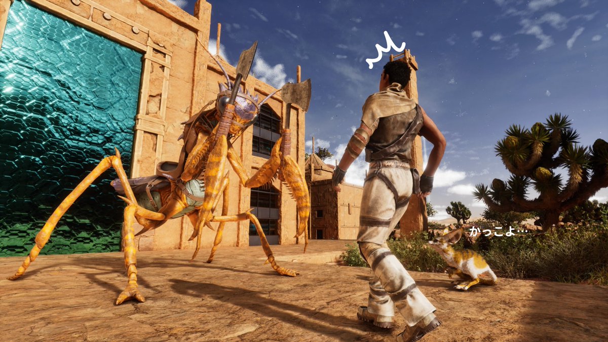 iizuna_san's tweet image. にっ…二刀流だとっ！？一つしか渡してないのに！？どういう理屈やっ！！！
#ARK #ASA
#ARKSurvivalAscended 
#スコーチドアース