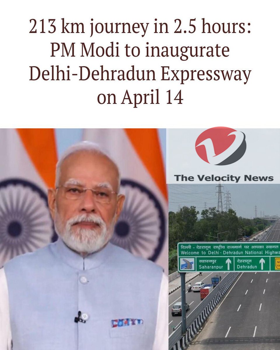 TheVelocityNews's tweet photo. पीएम मोदी 14 अप्रैल को करेंगे दिल्ली-देहरादून एक्सप्रेसवे का उद्घाटन 

#PMModi #DelhiDehradunExpressway #Infrastructure #IndiaNews #TheVelocityNews 

read more : https://t.co/pavnvp4j3H https://t.co/lT2XFy39Vj