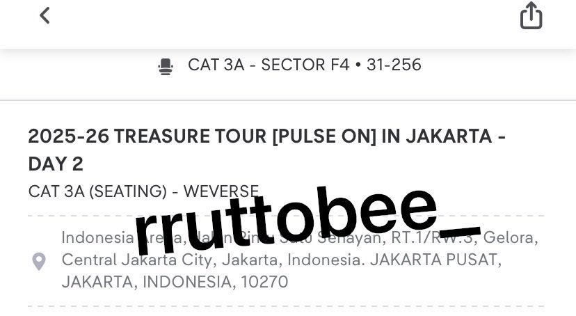 smilelight9's tweet photo. Ada yang samaan ga gess treasure pulse on jn jakarta CAT 3A Sector F4 31-256 https://t.co/PITe7WtALH