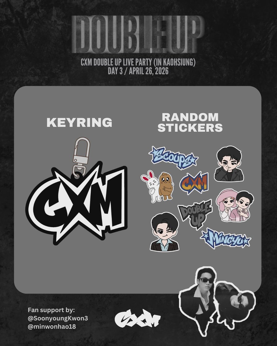 SoonyoungKwon3's tweet photo. 𝐂𝐱𝐌 [𝐃𝐎𝐔𝐁𝐋𝐄 𝐔𝐏] 𝐋𝐈𝐕𝐄 𝐏𝐀𝐑𝐓𝐘 𝐈𝐍 𝐊𝐀𝐎𝐇𝐒𝐈𝐔𝐍𝐆

🗓️ 4/26
📍 TBA, Exact location will be announced on 26th 

like + rt 
1:1, limited qty only https://t.co/nisxhUAJDV