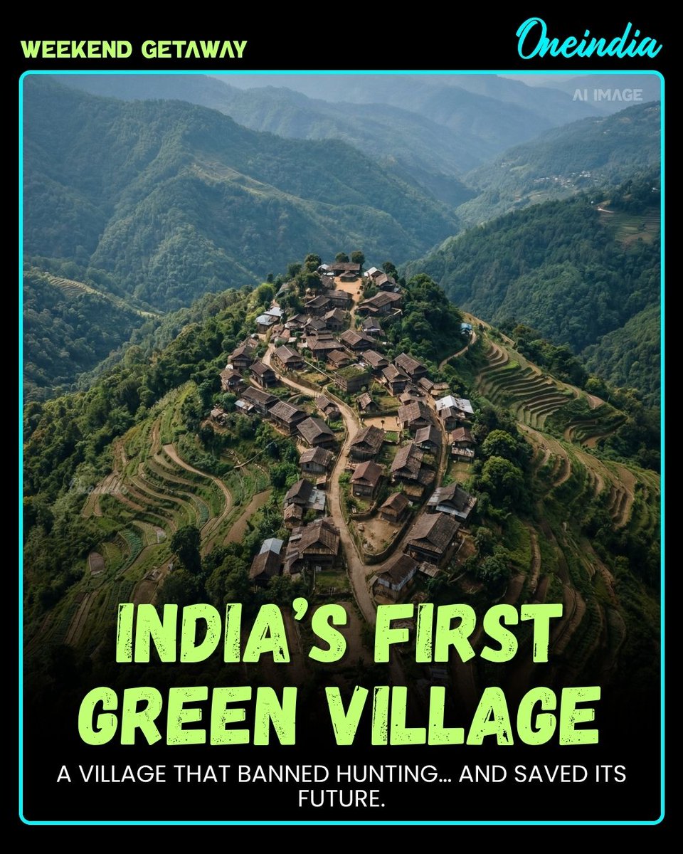 Oneindia's tweet image. A village that chose nature over destruction—banning hunting and protecting wildlife to build a greener, sustainable future. Proof that small decisions can create a big impact.

#GreenVillage #SustainableIndia #ecofriendly #weekendgateaway #OI