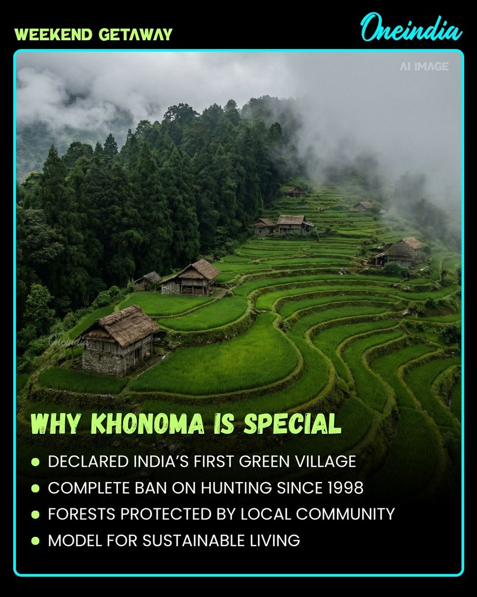 Oneindia's tweet image. A village that chose nature over destruction—banning hunting and protecting wildlife to build a greener, sustainable future. Proof that small decisions can create a big impact.

#GreenVillage #SustainableIndia #ecofriendly #weekendgateaway #OI