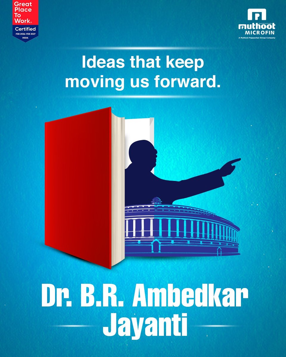 MuthootMicrofin's tweet image. Big ideas open doors. Dr. B. R. Ambedkar’s vision of equality guides us towards access, dignity and real inclusion. Today, we aim to carry it forward by empowering women, increasing financial access and building systems rooted in respect.

#EmpoweringCommunities #WomenEmpowerment