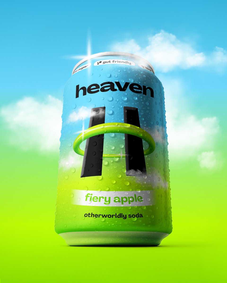 packagings's tweet image. Heaven #soda - The #brandidentity draws from #Y2K aesthetics, gaming, and virtual worlds to land on a hyperreal visual language: glossy CGI fruits, a halo-bound "H" mark.

packagingoftheworld.com/2026/04/heaven…

#packagingdesign by Deuce Studio

3D illustration collaboration: Yuliia Osadcha