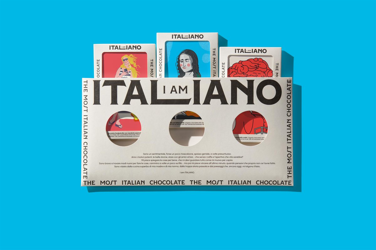 packagings's tweet image. I AM ITALIANO turns the #chocolatebar into a cultural artifact, using Italian #stereotypes not as a crutch but as deliberate creative currency. 

packagingoftheworld.com/2026/04/i-am-i…

#packagingdesign by Happycentro