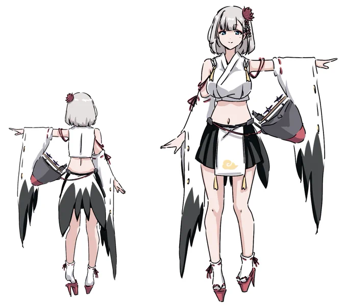 髪も服も短めにデザインしてみた