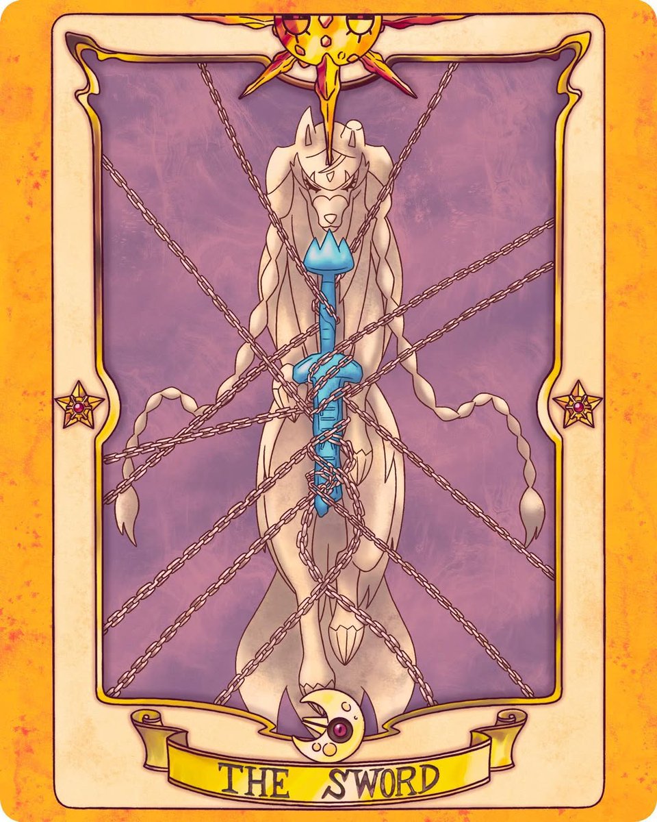 pro_zacian's tweet image. Pokémon-themed Fan-made Clow Card: - "The Sword" ⚔️

The sword’s edge is terrifically sharp and can tear through even the thick scales of Dragon-type Pokémon as though they were no more than paper.

Art by: valoo_art