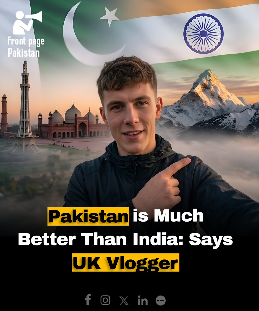 FrontPak9's tweet image. Based on the vlogger's, content and recent reports, UK vlogger, Jude Rusga has praised Pakistan, particularly noting its cleanliness and hospitality.

His recent comments comparing the two countries include:

#juderusga #PakistanIndia #ukvlogger #appearances #cleaning